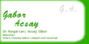 gabor acsay business card
